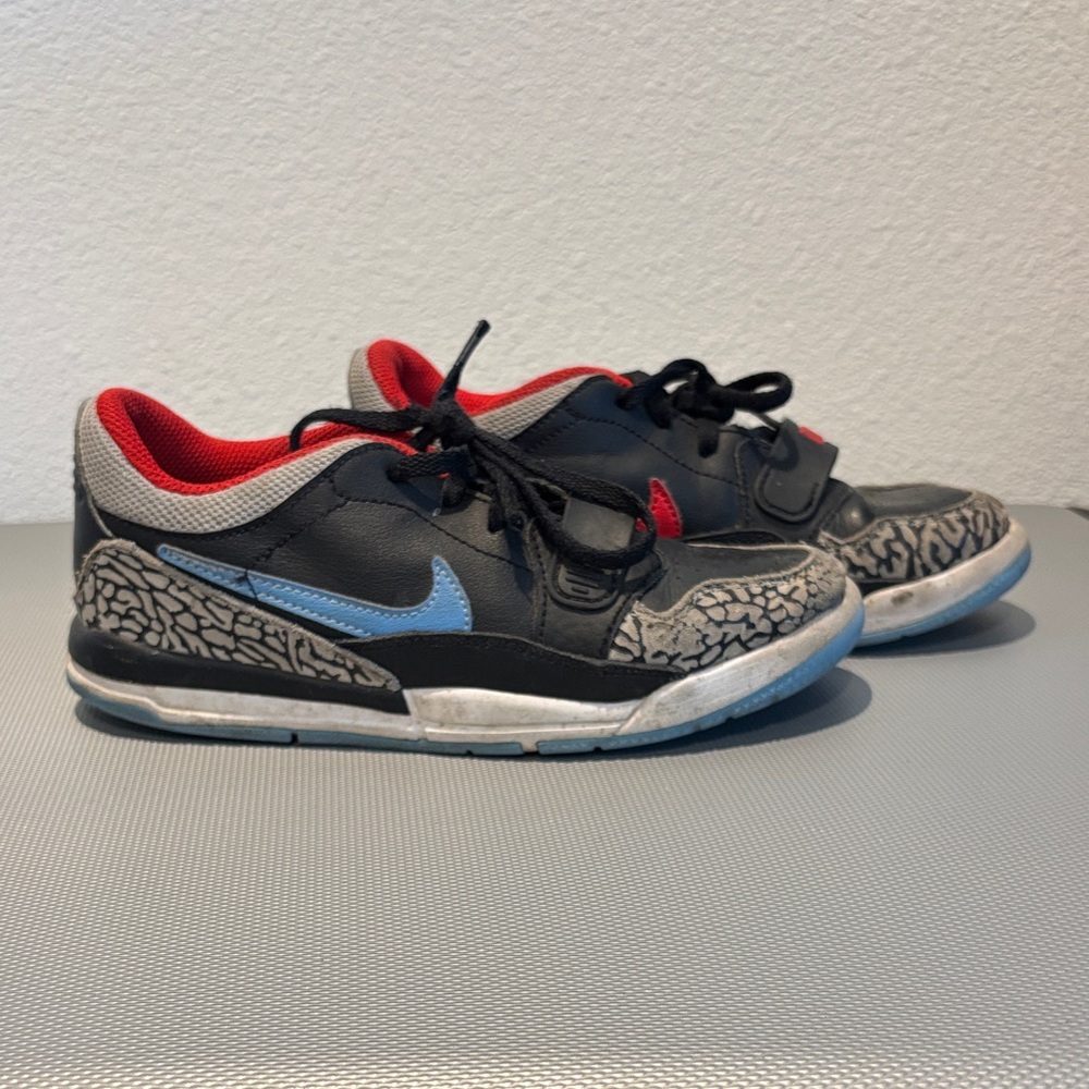 Jordan Kids Black, Red, and Blue Sneakers